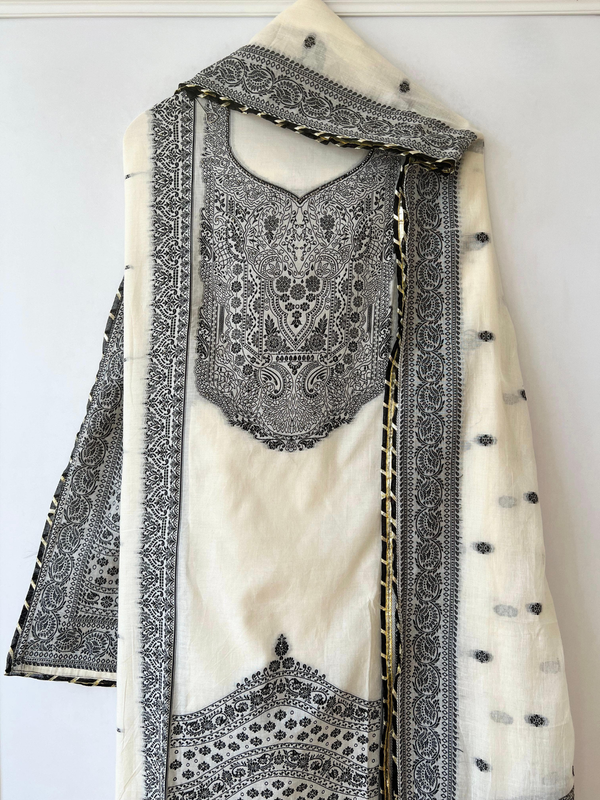 Pure Jamdani Cotton Unstitched - Set of 3