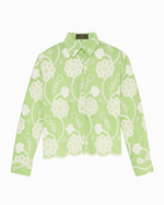 Light Green Floral Embroidered Button-Down Shirt thumbnail 1