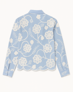 Light Blue Floral Embroidered Button-Down Shirt thumbnail 2