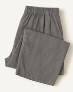 Charcoal Grey Linen-Blend Wide-Leg Pants thumbnail 2