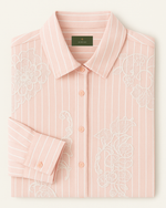 Pink Striped Embroidered Shirt thumbnail 3