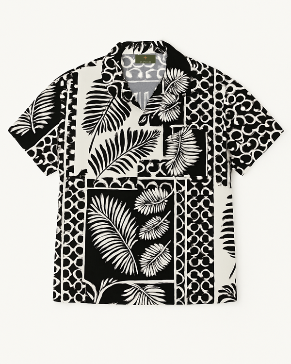 Black & White Tropical Print Shirt