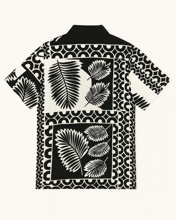 Black & White Tropical Print Shirt