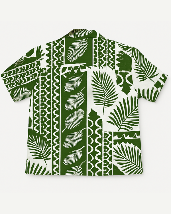 Tropical Green Palm Print Shirt