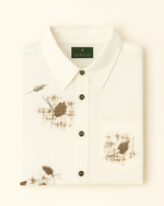 White Short-Sleeve Shirt with Nature-Inspired Print thumbnail 3