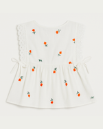 White Embroidered Sleeveless Top with Lace Detail thumbnail 2